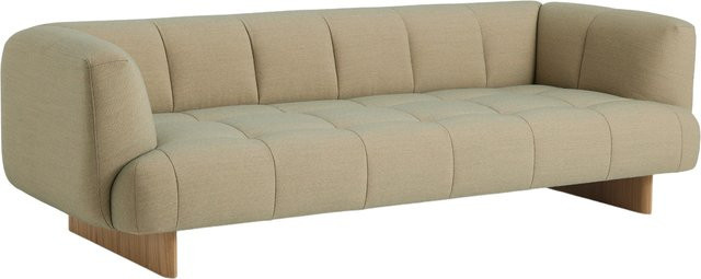 HAY Quilton Lift 3-Sitzer Sofa in Beige mit gestepptem Bezug und Federfüllung, B/T/H: 248 x 109 x 72 cm - Bild 1