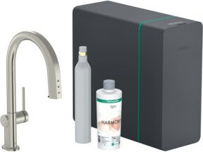 Hansgrohe Spültisch-Einhebelmischer Aqittura M91 SodaSys 210 Start Set in Chrom/Silber für gefiltertes und kochendes Wasser - Bild 1