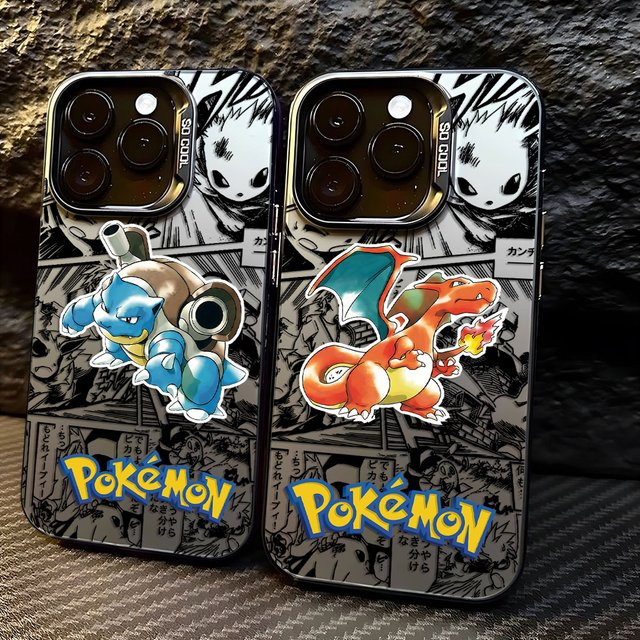 Bandai Pokémon Charizard und Blastoise Handyhülle für iPhone 11 bis iPhone 17 Pro Max in Multicolour, matte und sturzsichere Schutzhülle - Bild 1