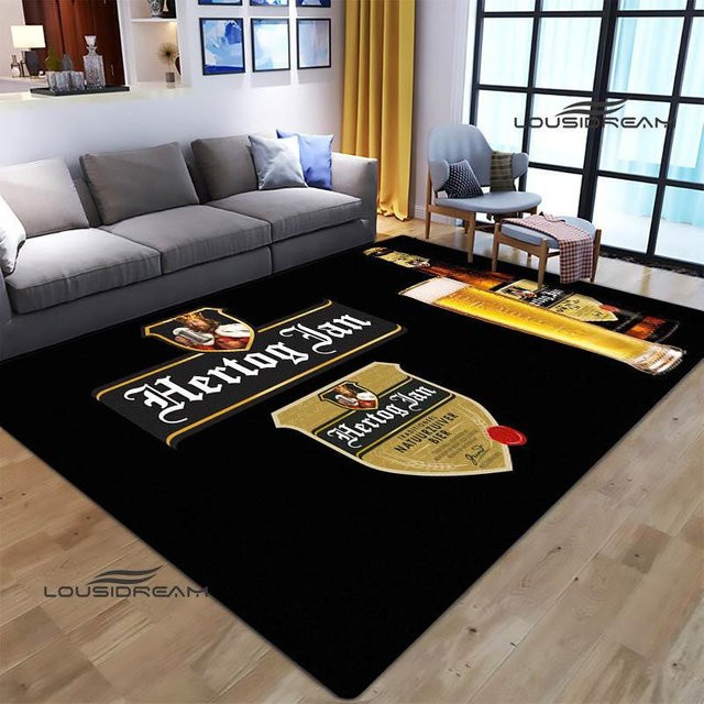 Karpetti Rutschfester Teppich mit Logo-Aufdruck in Schwarz, Modernes Design für Wohnzimmer, Schlafzimmer oder Badezimmer, B/T: 80 x 50 cm - Bild 1