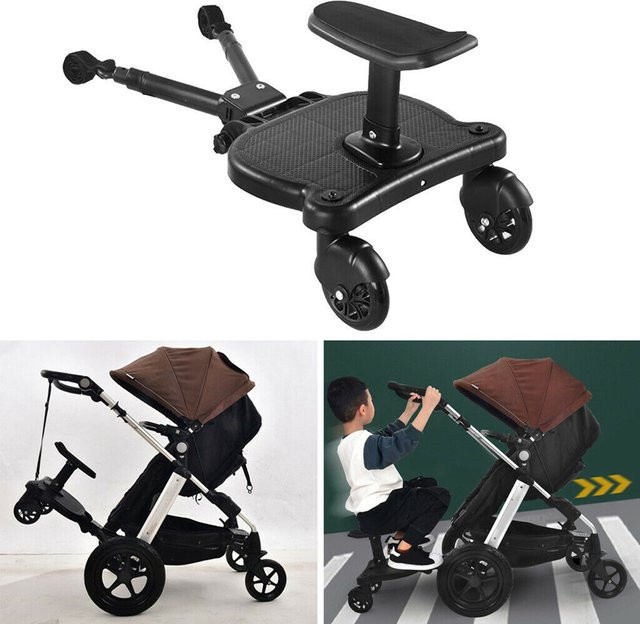 2-in-1 Sitz- und Stehbrett für das zweite Kind in Schwarz, kompatibel mit den meisten Kinderwagen - Bild 1