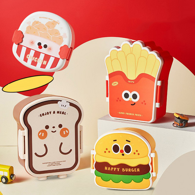 TUUTH Hamburger Bento-Box Lunchbox für Kinder, mikrowellengeeignete Modellier-Lunchbox aus Kunststoff - Bild 1