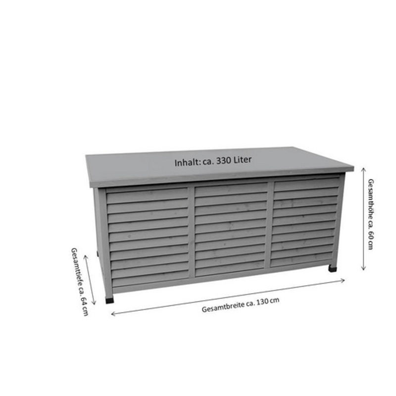 Leco Kissenbox Vintage in Anthrazit-Grau, B/H/T: 132 x 61 x 66 cm - Bild 7
