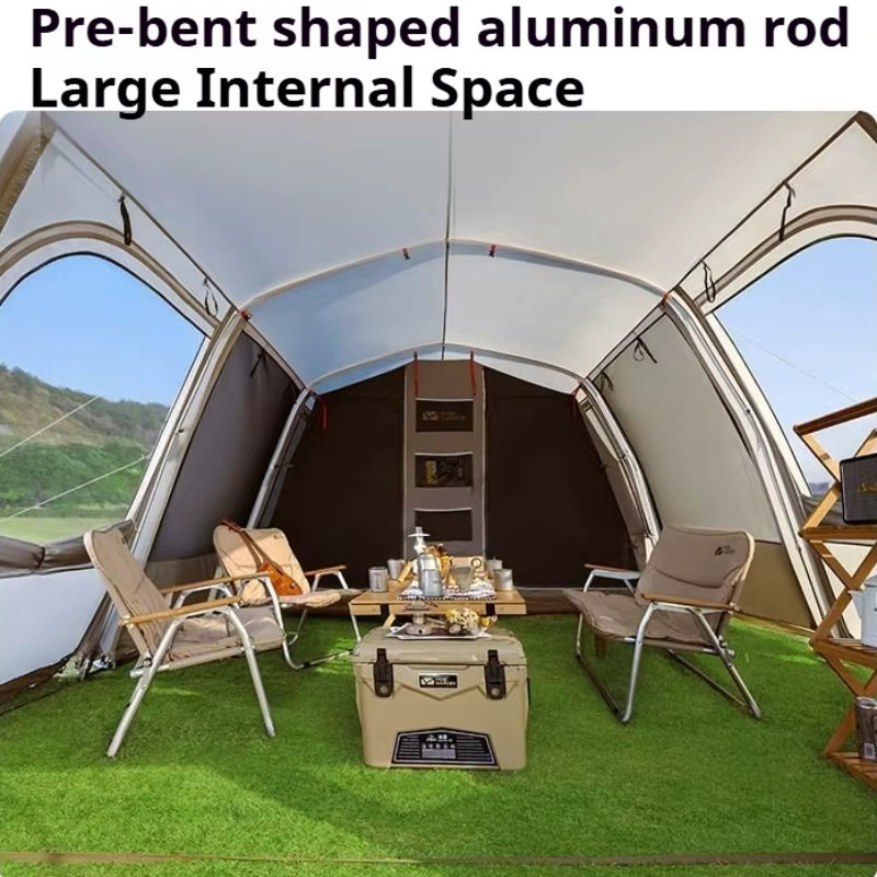 MDNG Multifunktionales Raumtunnelzelt faltbar und tragbar mit zwei Schlafzimmern und einem Wohnzimmer für das Camping im Außenbereich - Bild 3