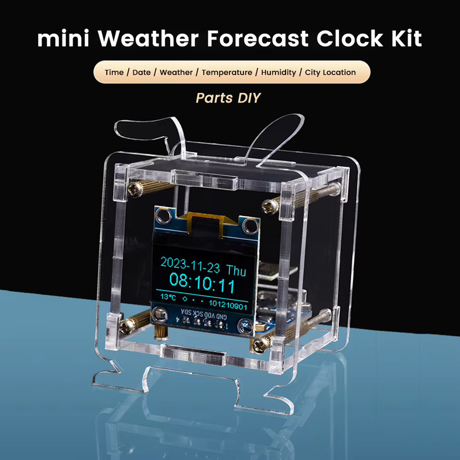 Aideepen ESP8266 DIY Elektronische Uhr Kit mit 0,96-Zoll-OLED-Display, 2,4G Wifi Wetteruhr für Temperatur und Luftfeuchtigkeit - Bild 3