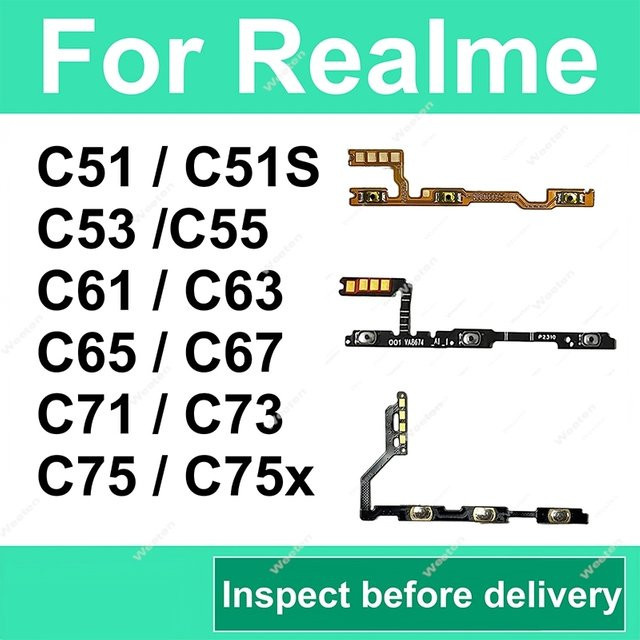 Realme C51 C51S C53 C61 C63 C65 C67 C71 C73 C75 C75X Ein/Aus-Schalter und Lautstärketasten Flexkabel Reparaturset - Bild 1