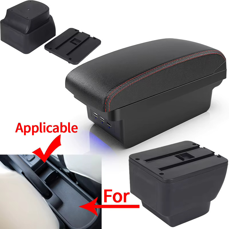 Armlehne mit USB-C Anschluss für Mazda 2 und Mazda 2 Demio in Schwarz - Bild 2