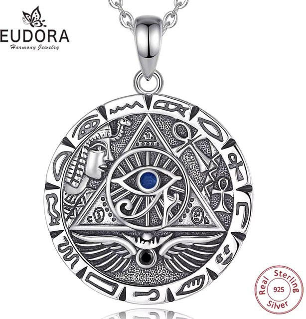 Eudora Halskette, 925 Silber, Ägypten Pyramide, Unisex - Bild 1