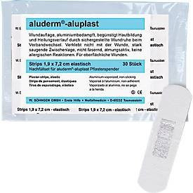 aluderm aluplast Nachfüllset Typ 1 für Pflasterspender, Weiß, 30 Strips, B: 7,2 cm, T: 1,9 cm - Bild 1
