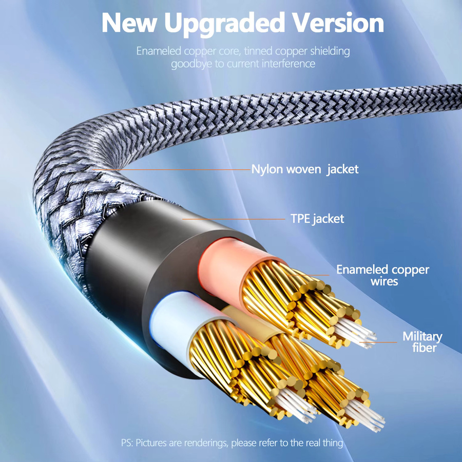 SUNKANDI Dual 1/4 Zoll TS auf Dual RCA Interconnect Kabel, grau - Bild 3