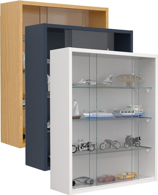 VCM Hängevitrine Drivalo M aus Glas mit ESG-Sicherheitsglas und Schiebetüren, H x B x T: 60 x 50 x 15 cm - Bild 1