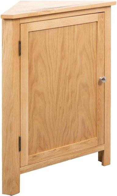 vidaXL Eckschrank aus Massivholz Eiche in Braun B: 59 cm, T: 45 cm, H: 80 cm - Bild 1