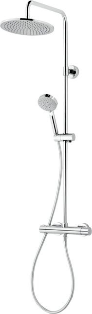 Schulte ExpressPlus Duschsystem Rain III Modern Plus mit Thermostat und Handbrause, Verchromt - Bild 1