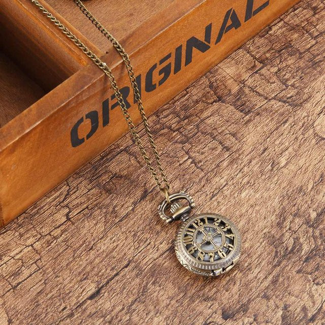 Taschenuhr an Kette, Bronze, Quarz, Vintage, Unisex - Bild 1
