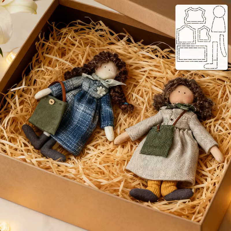 YOMDID Mädchen im Mantel Ornament Puppe Vorlage, 1-teiliges Set - Bild 2