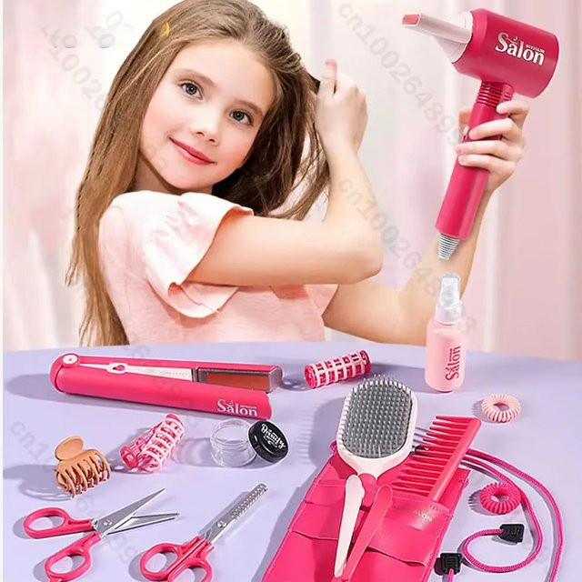 CONUSEA Beauty Hairdresser Spielset für Mädchen in Pink mit Haartrockner und Styling-Werkzeugen - Bild 1