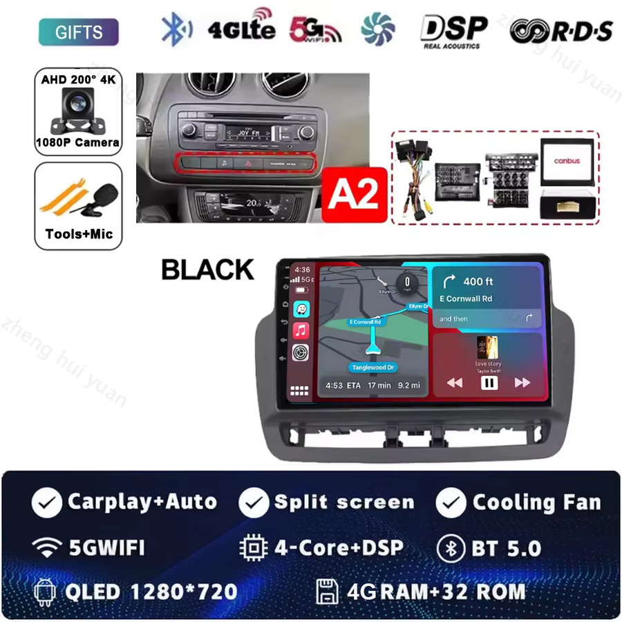 TIEYEZ Android 16 Auto-Multimedia-System für SEAT Ibiza 2012 - 2015 mit QLED Touchscreen, GPS-Navigation, Bluetooth, WiFi und 5G in Schwarz - Bild 7
