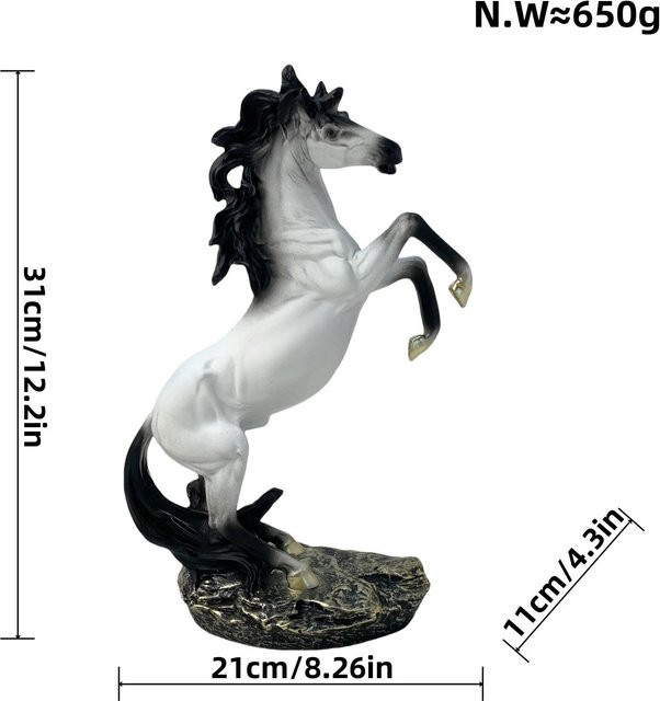 Yiran Furniture Dekoratives Pferd Ornament in Grau für Weinregal und Büro als Einweihungsgeschenk - Bild 1