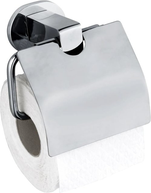 Wenko Toilettenpapierhalter Maribor mit Deckel in Silber Glänzend UV-Loc - Bild 1