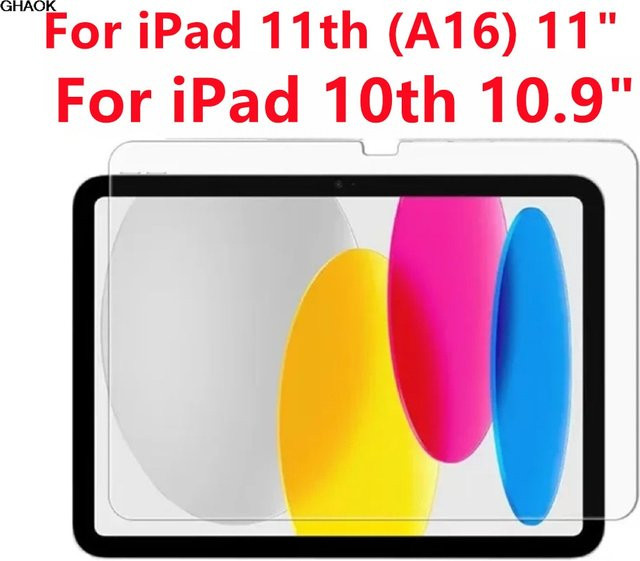 2 Stück Displayschutzfolie aus gehärtetem Glas für Apple iPad 11. Generation 11 Zoll 2025 (A3354) und iPad 10. Generation 10,9 Zoll 2022, transparent - Bild 1