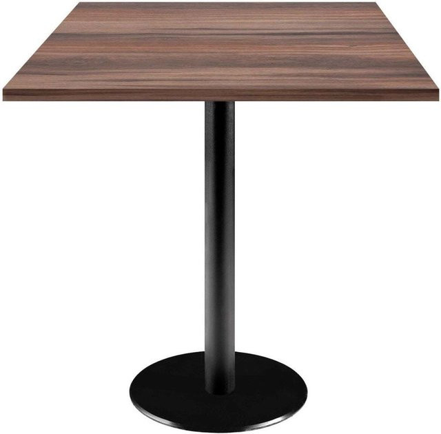RestooTab Tisch Rome quadratisch mit Eiche-Dekor und schwarzem Gestell, B/T/H: 70 x 70 x 75 cm - Bild 1