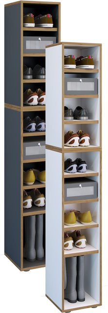 VCM Salia Holz Schuhregal mit 9 Fächern, H x B x T: 183 x 30 x 33 cm - Bild 1