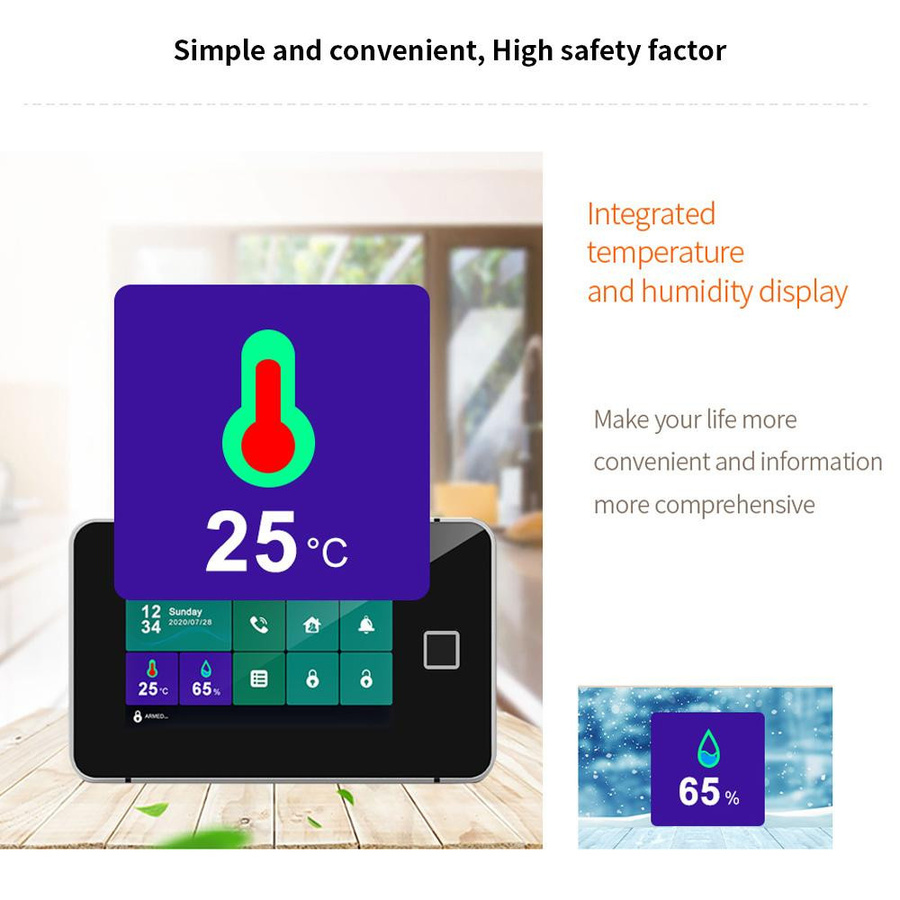 Neoglint 4G WiFi TY Drahtloses Hausalarmsystem mit 4,3-Zoll-Voll-Touchscreen-Alarmpanel und Fingerabdruck EU Version - Bild 5