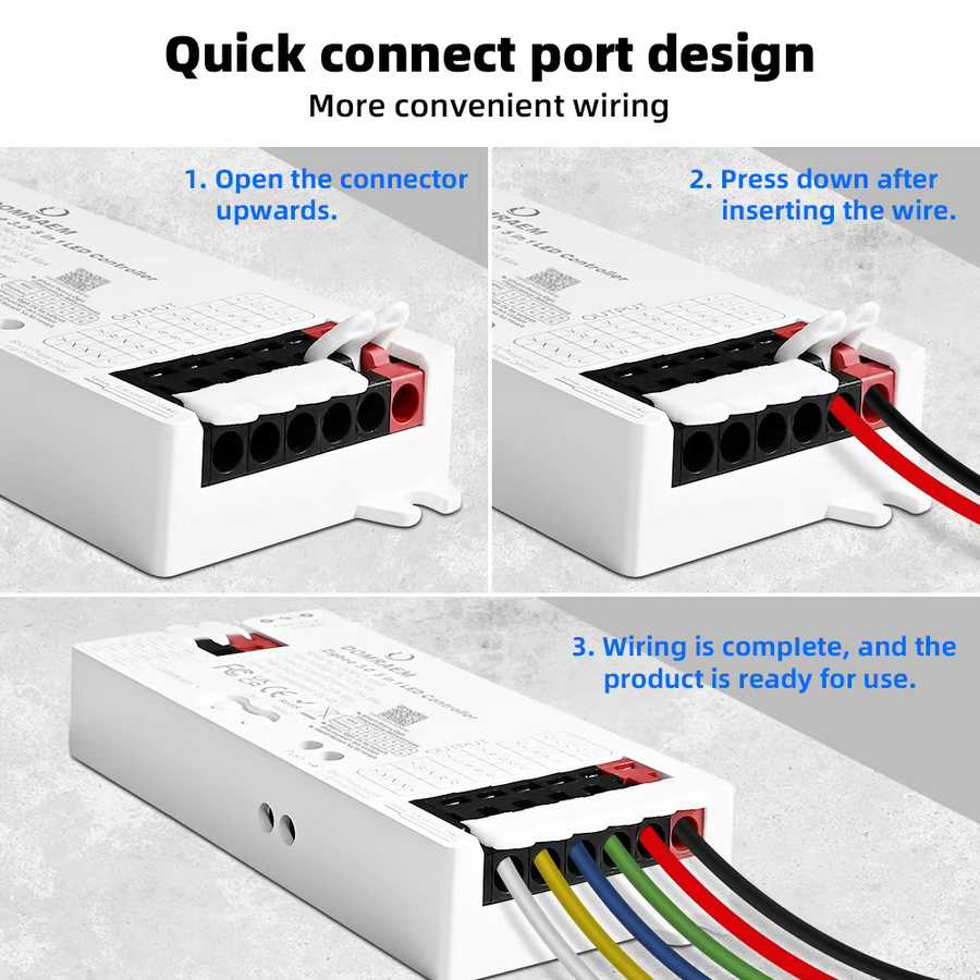 DOMRAEM Zigbee 3.0 Smart 5-in-1 LED-Controller Dimmer für RGB, RGBW, RGBWCCT Streifen, kompatibel mit Philips Hue und Amazon Alexa - Bild 5