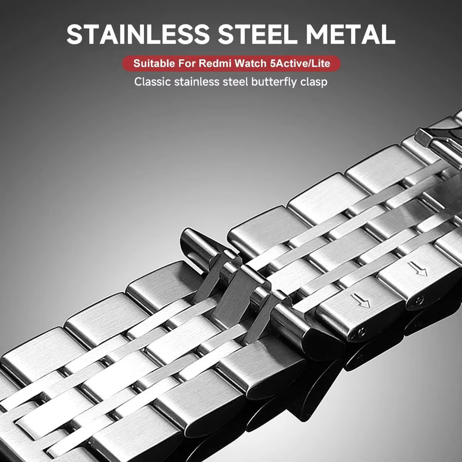 FancyWrist Uhrenarmband mit Hülle, Edelstahl, silver, Redmi Watch 5 Lite - Bild 2