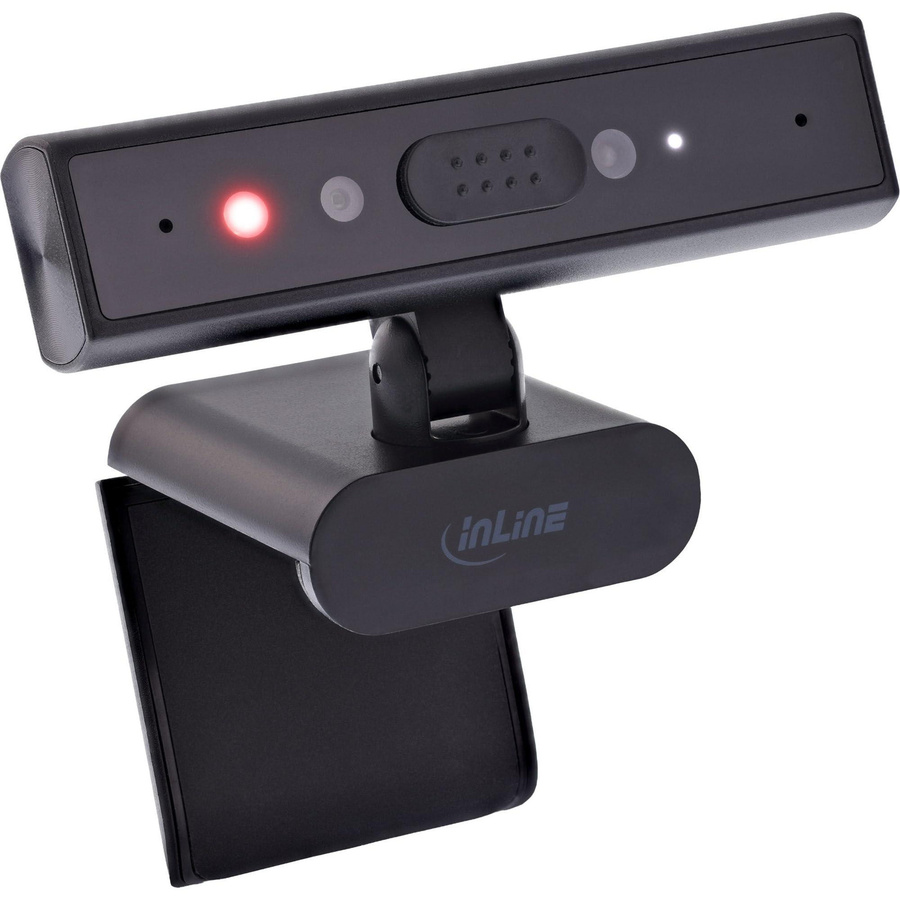 InLine 55365 Webcam mit 5 MP Auflösung, 2560 x 1944 Pixel, 30 fps, Sichtschutzblende und USB-C Anschluss in Schwarz - Bild 1