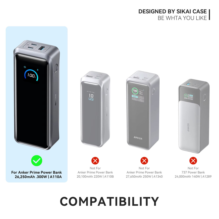 SIKAI Silikonhülle für Anker 300W Powerbank in Grau, stoßfeste Abdeckung mit präzisen Aussparungen - Bild 6