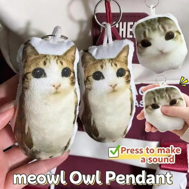Meowl OMG Katzen-Plüsch-Schlüsselanhänger, mit Sound, Quetschspielzeug - Bild 1