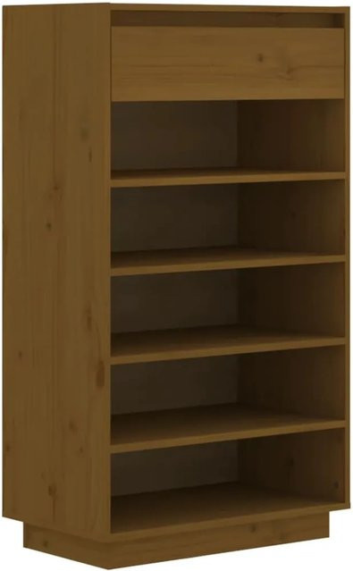 vidaXL Schuhregal aus Kiefer-Massivholz in Honigbraun, B/T/H: 60 x 34 x 105 cm - Bild 1