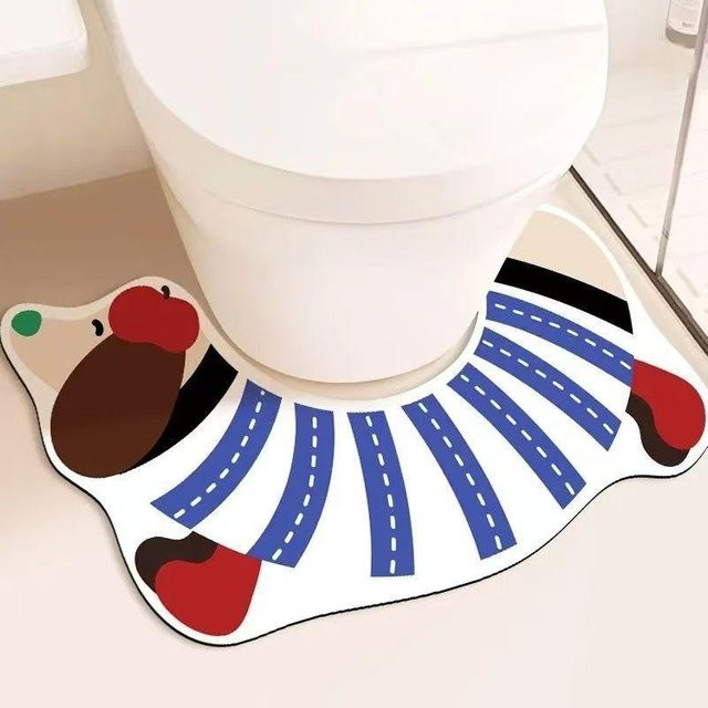 U-förmige Toilettenbodenmatte Yiran Health & Beauty aus Polyester, rutschfest und waschbar, B/T: 50 x 55 cm - Bild 1