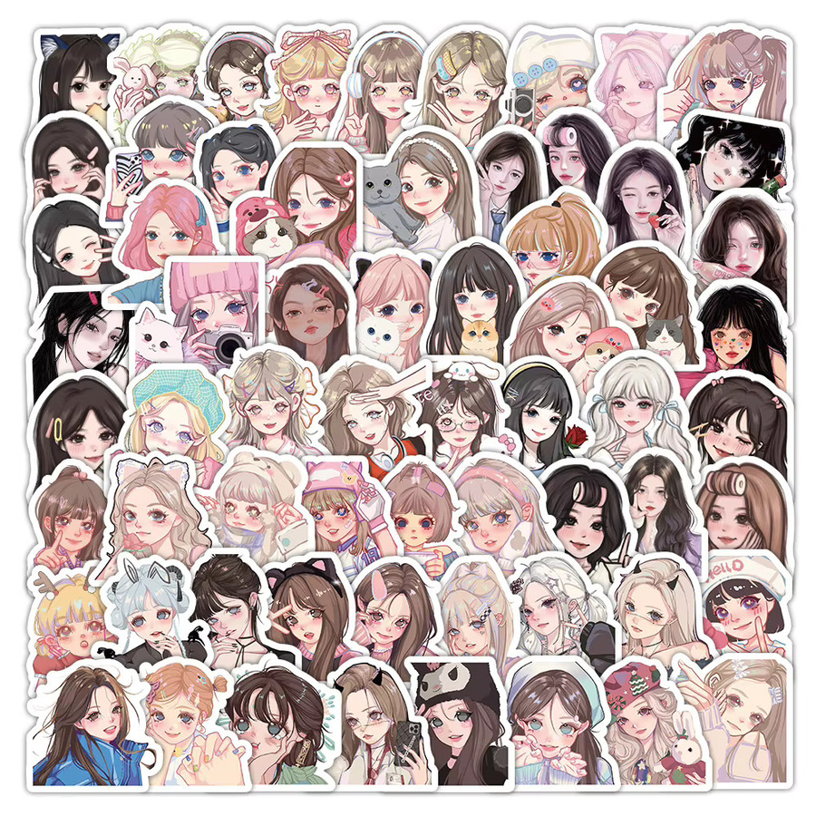 103-teiliges Set bunte Avatar-Aufkleber für Mädchen von LanLanStickersWorld Store zur Dekoration von Tagebüchern, Handyhüllen und Scrapbooking - Bild 2