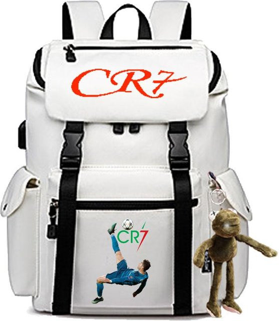 3-teiliges Schulrucksack-Set für Schüler aus Oxford-Stoff in Weiß mit Federmäppchen und Schultergurt - Bild 1