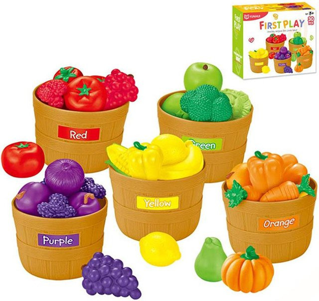 Kidsly Montessori Farbe Obst/Gemüse Simulation Lebensmittel, Lernspielzeug, ab 3 Jahre - Bild 1