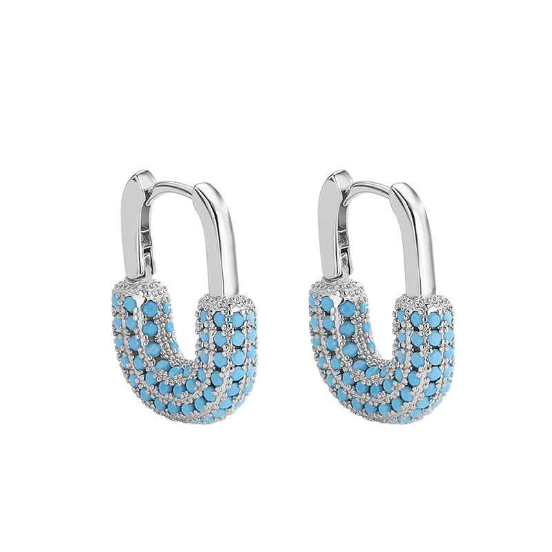 Creolen 925 Silber, Kristall, Damen - Bild 2