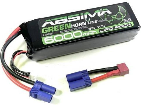 Absima Modellbau-Akkupack, LiPo, 11.1V, 6000 mAh, 3 Zellen, 50 C, Stick, EC5 Stecker - Bild 1