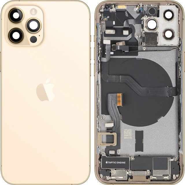 Apple iPhone 12 Pro Ersatz-Batteriedeckel mit Mittelgehäuse in Gold - Bild 1