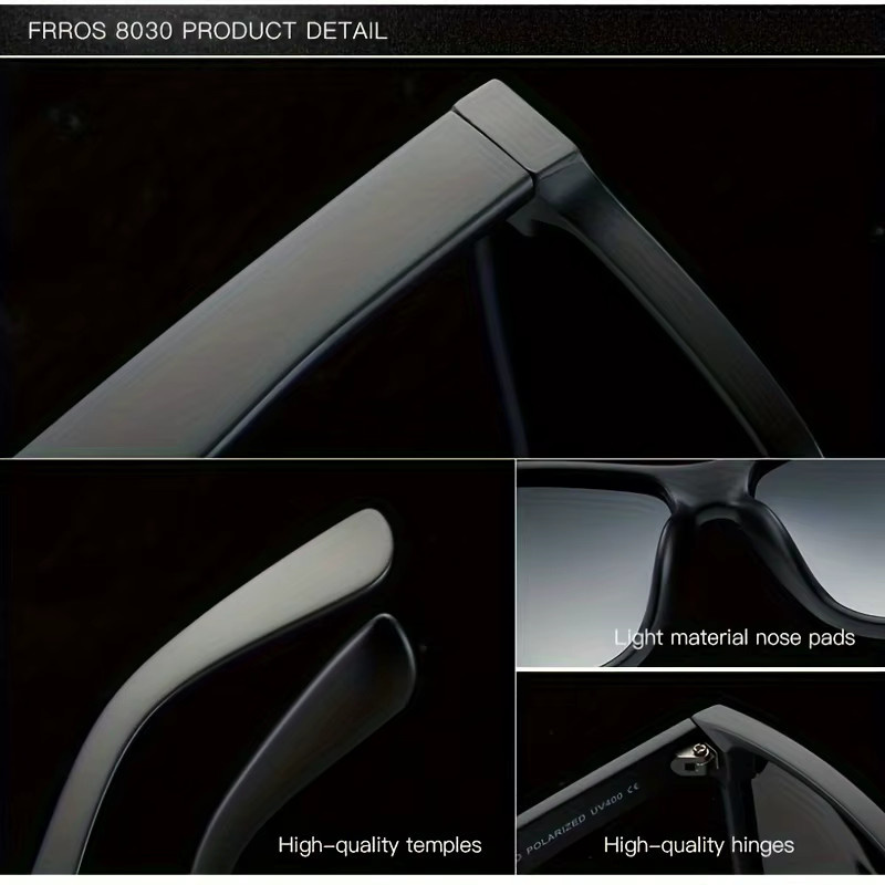 FRROS 8030 Sonnenbrille, Vollrand, Kunststoff, Unisex, schwarz, polarisiert - Bild 3