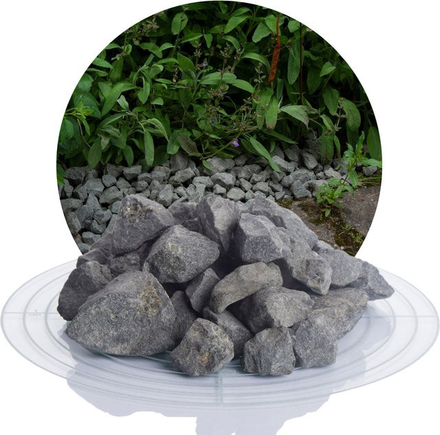 SCHICKER MINERAL Basalt Ziersplitt Anthrazit 16-32 mm 25 kg - Bild 1