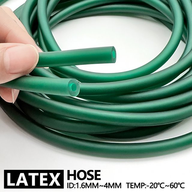 Hochelastischer Naturlatex-Gummischlauch in Grün für DIY-Schleuderkatapulte mit Innendurchmesser 1,6 mm - Bild 1