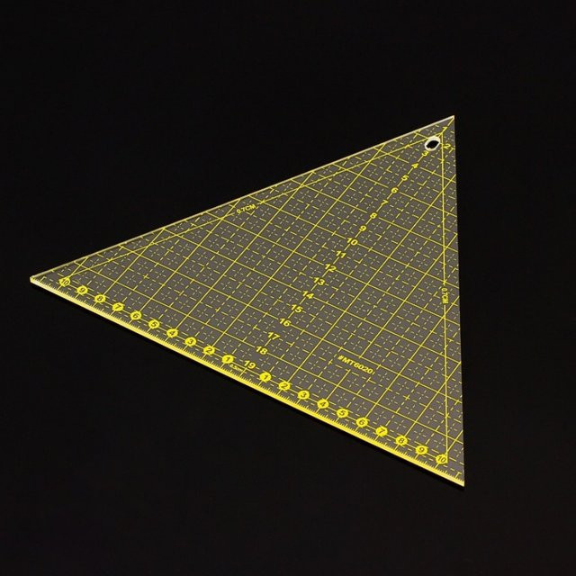 Patchwork Nählineal Dreieck gleichseitig in Gelb, 23 cm DIY Näh- und Quiltwerkzeug - Bild 1