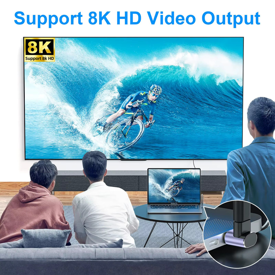 NNBILI USB-C 90-Grad-Adapter mit USB4 40 Gbit/s, PD 100 W und 8K 60 Hz Videoauflösung, kompatibel mit Thunderbolt 4, MacBook, Deck und Switch - Bild 5