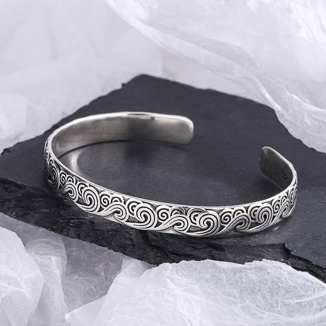 GaGa-Duck Armband, 925 Sterlingsilber, Wolken-Öffnungsarmreif - Bild 1