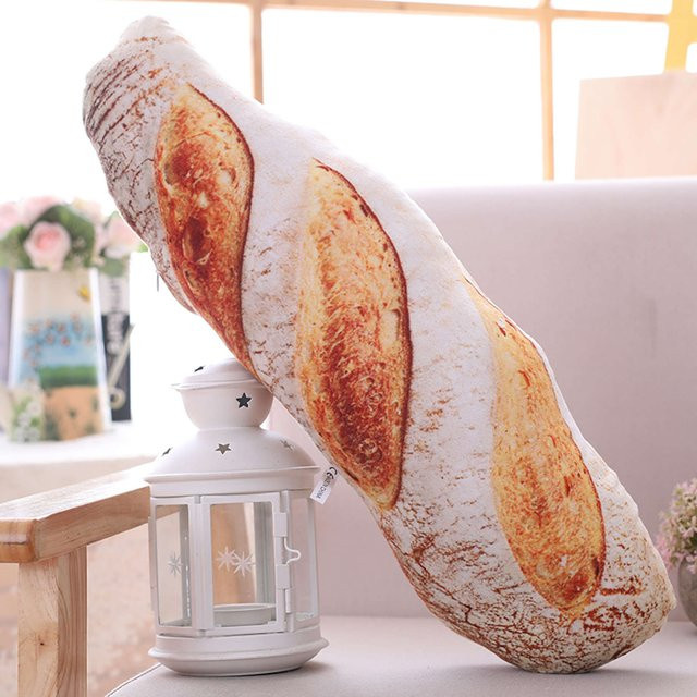 Kreatives Dekokissen in Brot-Optik von My Extreme Outdoor Activities, weißes Plüschkissen mit Sahne-Design, Breite: 55 cm - Bild 1