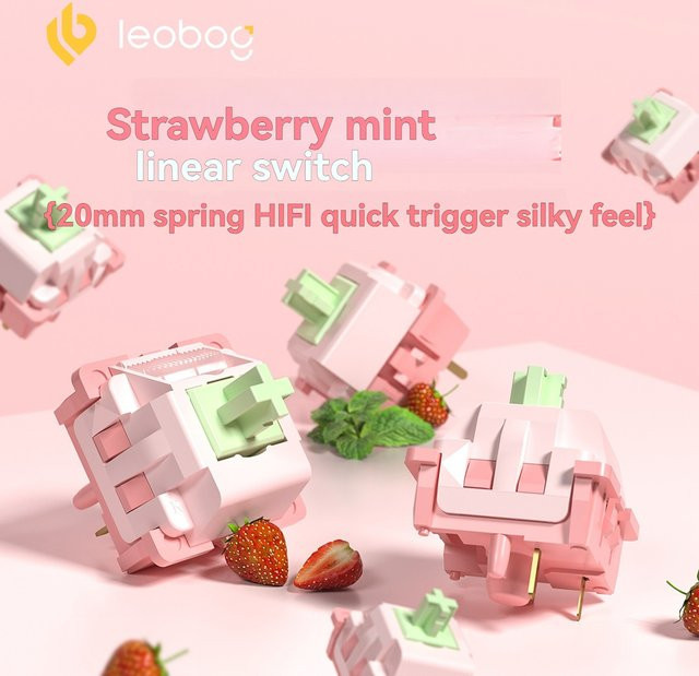 LEOBOG Erdbeer-Minze Linearschalter für mechanische Tastaturen in Pink - Bild 1
