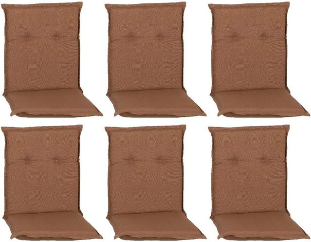 Beo Sitzauflage Tolonaro Niedriglehner 6er-Set Dunkelbraun mit Schaumstofffüllung und Oeko-Tex Standard 100 - Bild 1