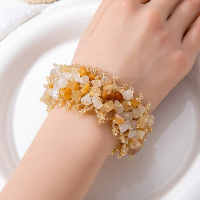 Armband, bunter Stein, Perlen, Unisex - Bild 1